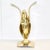 Hollywood Regency style solid brass swan on a concave base. Dimensions: 18" H x 12" D x 7.5" W.