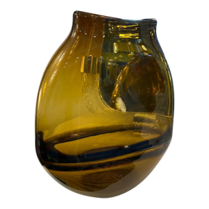 Italian Unique Artistic Murano Glass Vases Amber/Fume'
