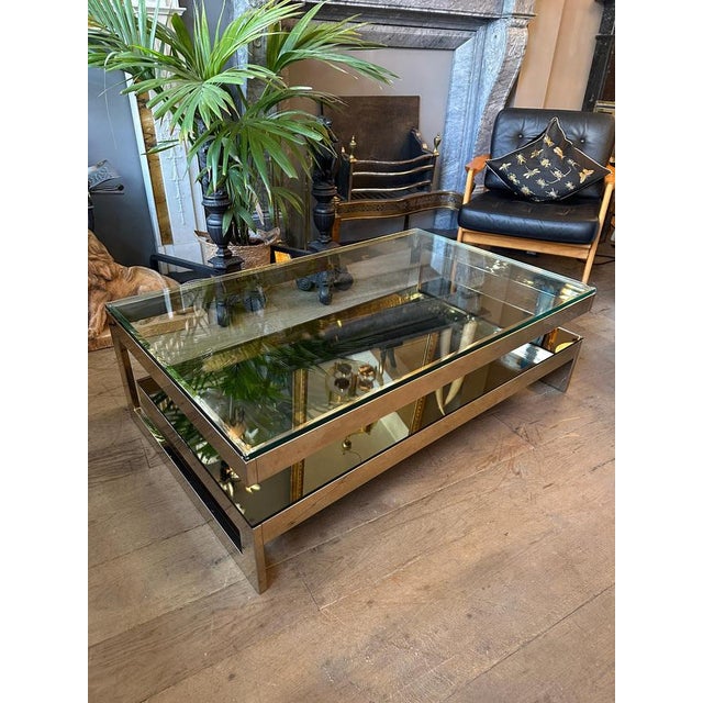 Vintage Gold Plated Two-Tier Coffee Table from Belgo Chrome, 1980 For Sale - Image 15 of 18