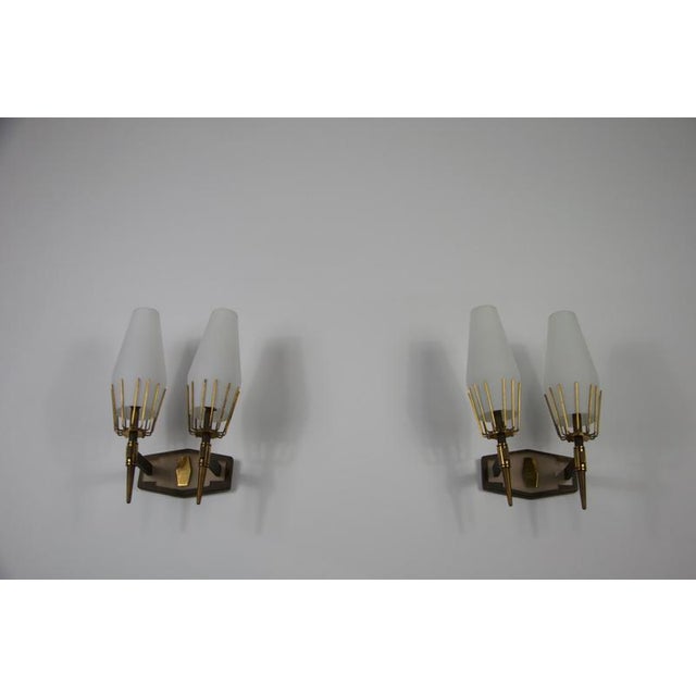 Brass Wall Lamps attributed to Stilnovo, Italy, 1960s, Set of 2 For Sale - Image 9 of 18