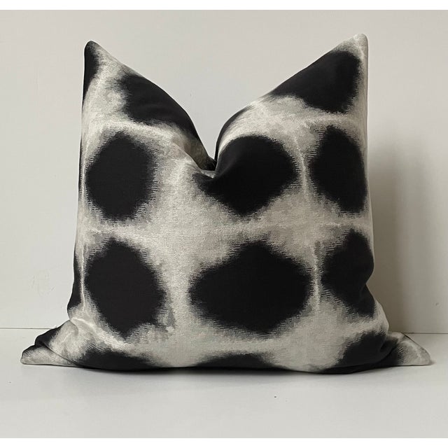 Beautifully Modern Big Dot Pillows - Black & Grey 24" Pair / Quality Designer Fabric Down Insert included. Zip closure