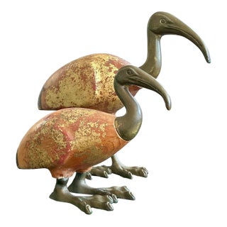 Vintage Boho Sarreid Brass Birds - Set of 2 For Sale
