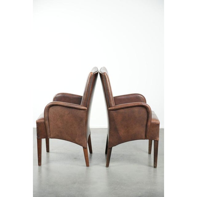 Dining Armchairs in Cowhide Leather, Set of 2 For Sale - Image 4 of 14