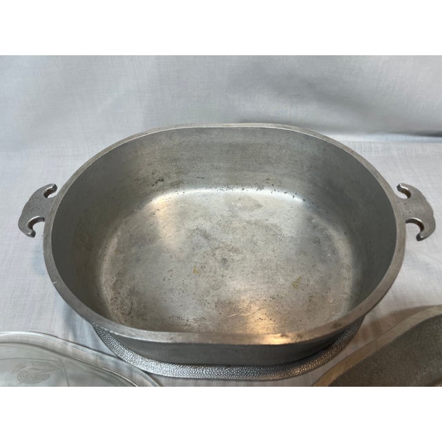 1940s Guardian Service Vintage Double Oval Roaster W/ Glass Lid - 3 pcs For Sale - Image 13 of 15