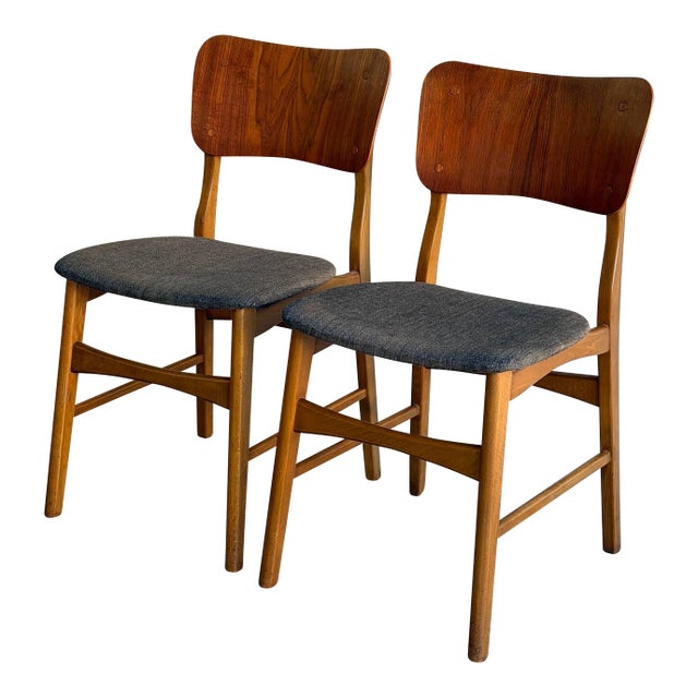 Set of 2 Teak Dining Chairs by Ib Kofod-Larsen for Christensen & Larsen - Danish Modern 1960s For Sale