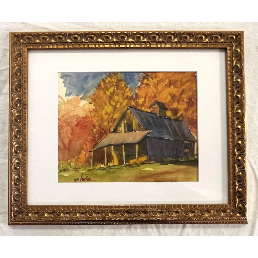 入荷なう 油彩画「Осеннее раздумье」 1946年 Kazonn O.A.