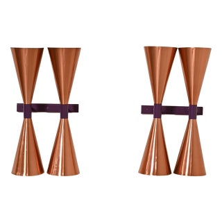 Model S-2021 Copper Wall Lamps by Hans-Agne Jakobsson, 1960s, Set of 2 For Sale