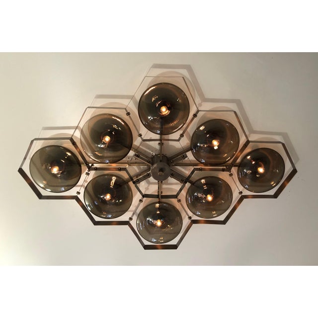 Not Yet Made - Made To Order 21st Century Hive Bronze Smoky Murano Flush Mount by Fabio LTD For Sale - Image 5 of 6