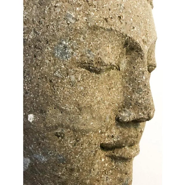 Buddha Head in Natural Stone For Sale - Image 5 of 7