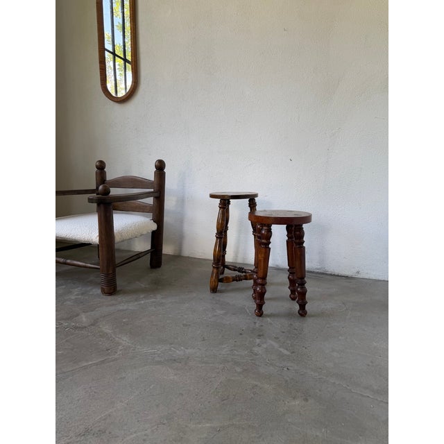 Antique Stools with Turned Legs, 1960s, Set of 2 For Sale - Image 6 of 18