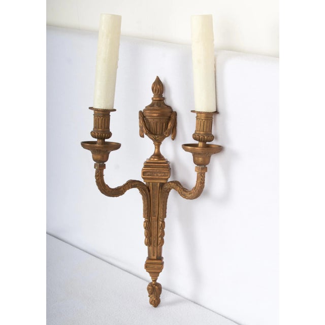 Patinated Bronze Two-Light Classical Sconce For Sale - Image 10 of 10