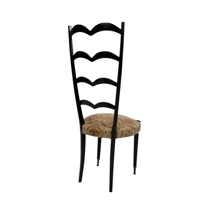 Stunning and elegant Mid-Century Modern high back side chair Design by Paolo Buffa for Marelli & Colico. Striking Italian...