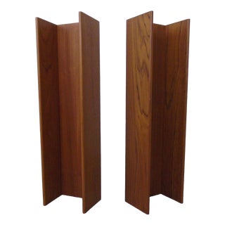 Large Minimalist Teak Wall Shelves, Germany, 1960s, Set of 2 For Sale