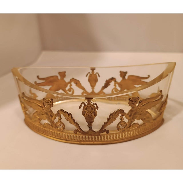 19th C French Empire Clear Crystal Ormolu Jardiniere Cachepot - 1 Pc For Sale - Image 18 of 18