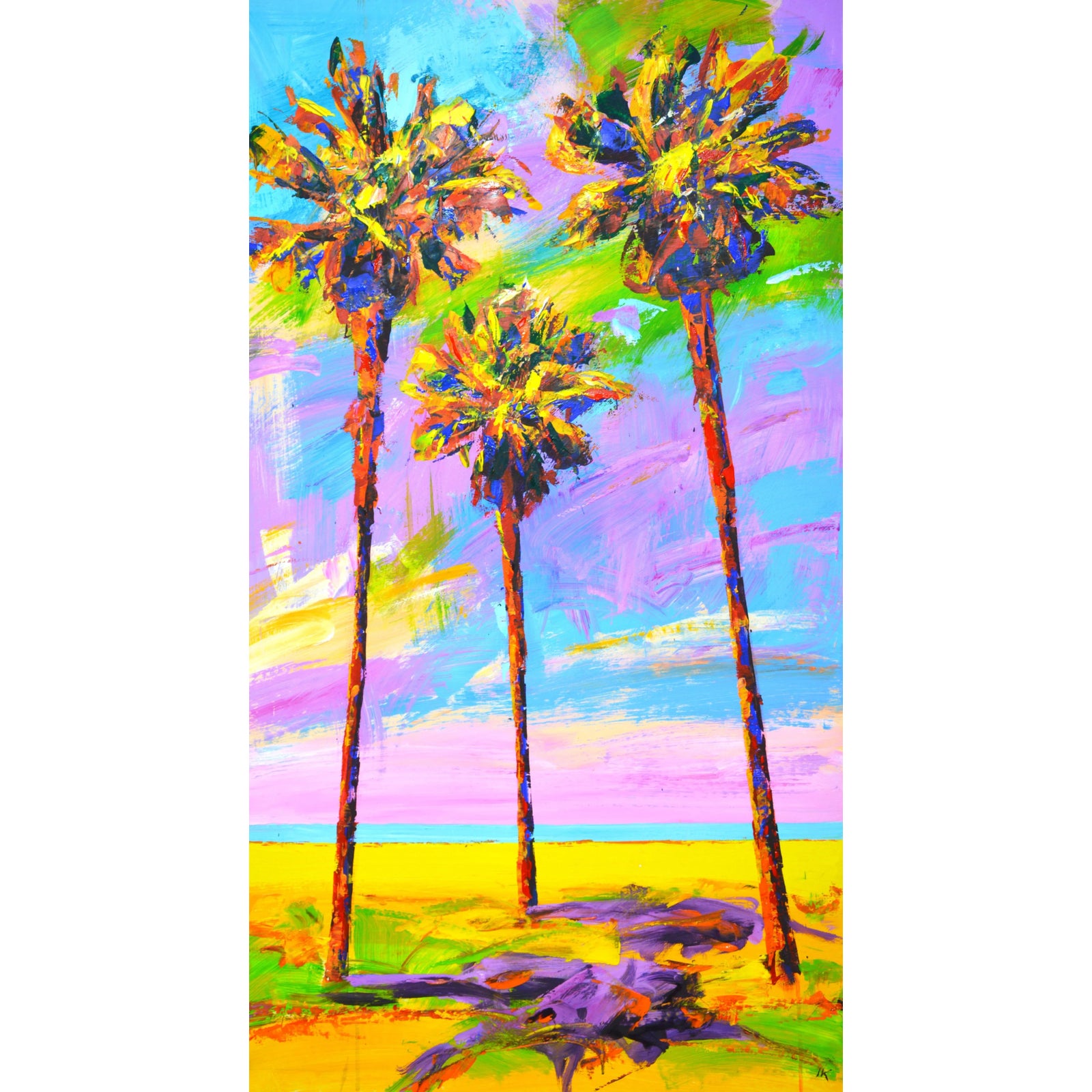 Palm Trees 33. Original Contemporary Painting by Iryna Kastsova | Chairish