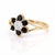 Contemporary Black Onyx Flower Engagement Ring | Unique Gothic Floral Cluster Ring | Black Gemstone Promise Ring Us 7 (All Sizes Available) For Sale - Image 3 of 4