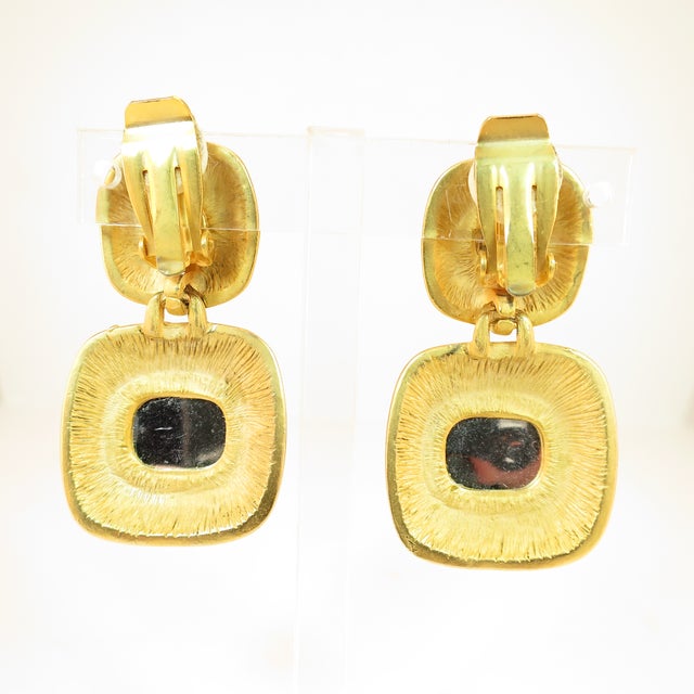 Metal Vintage 1960s Mid-Century Modern Designer Jewel-Tone Bracelet & Earrings - 5 Pieces For Sale - Image 7 of 12