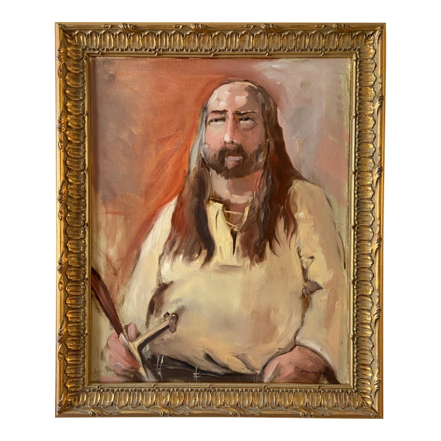 The Backwoods Yeoman Portrait Original Oil Painting by Marina Movshina For Sale