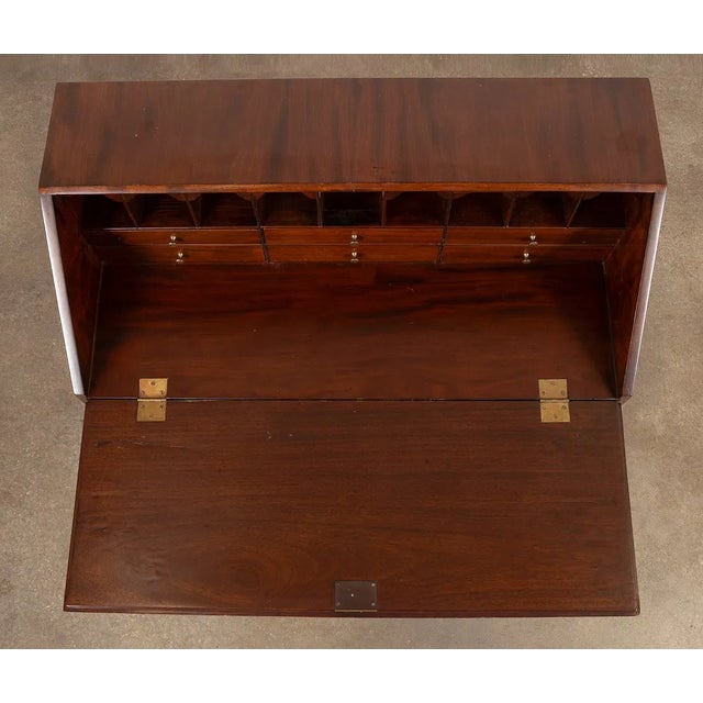Wood Early 20th Century Chippendale Style Mahogany Slant Front Secretary Desk For Sale - Image 7 of 7