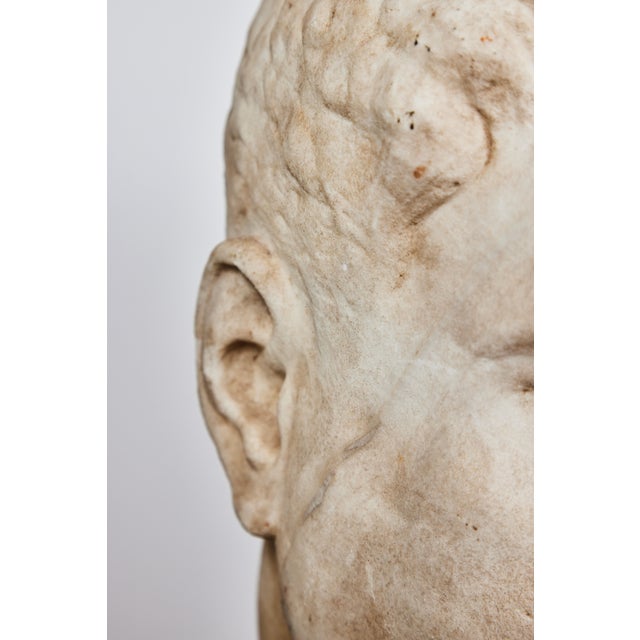 Black Antique Bust of Roman Emperor Vitellius, c. 1550 For Sale - Image 8 of 9