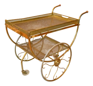 Scandinavian Modern Brass, Acrylic Bar Cart by Josef Frank for Svenskt Tenn, Sweden