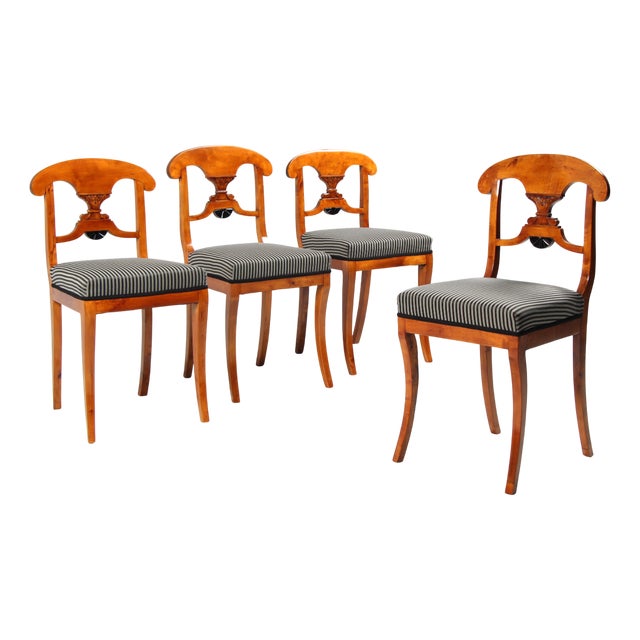 Mid-19th Century Biedermeier Chairs, 1845, Set of 4 For Sale