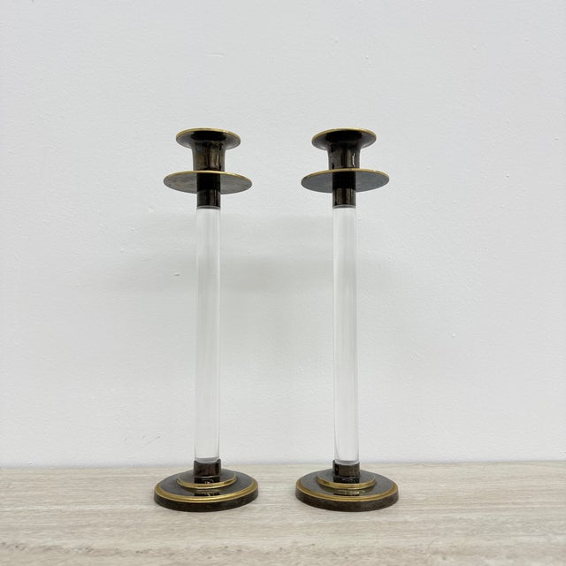 Acrylic Glass Candleholders from Caravell, 1970s, Set of 2 For Sale - Image 10 of 15