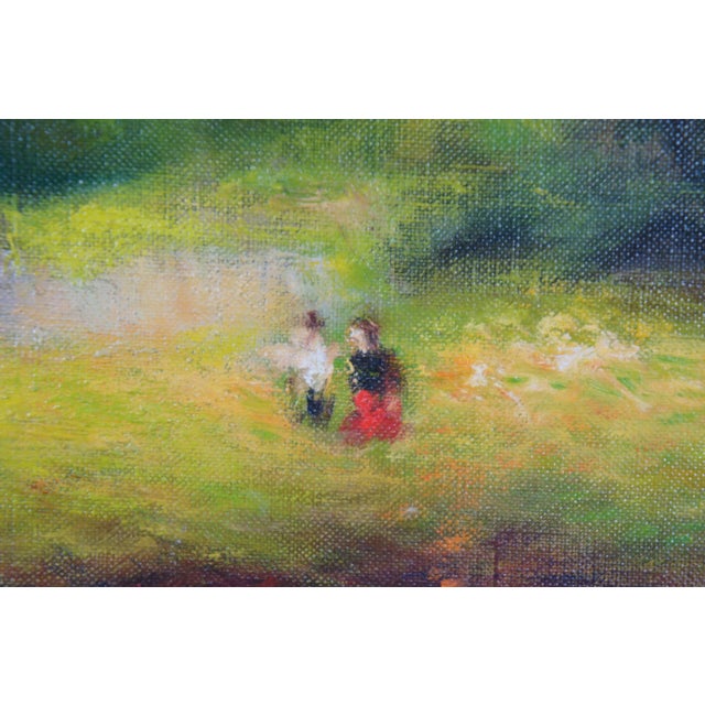 1982 Chun Hwa Hwang Impressionist Oil Landscape Painting on Canvas, Framed For Sale - Image 11 of 13