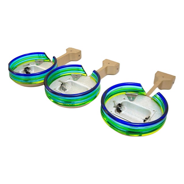 Murano Glass Wall Lamps, 1980s, Set of 3 For Sale