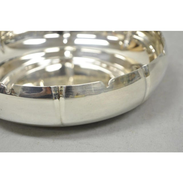 Silver Vintage Lundt M-85 Silver Plated Round Scalloped Serving Candy Dish Bowl For Sale - Image 8 of 10