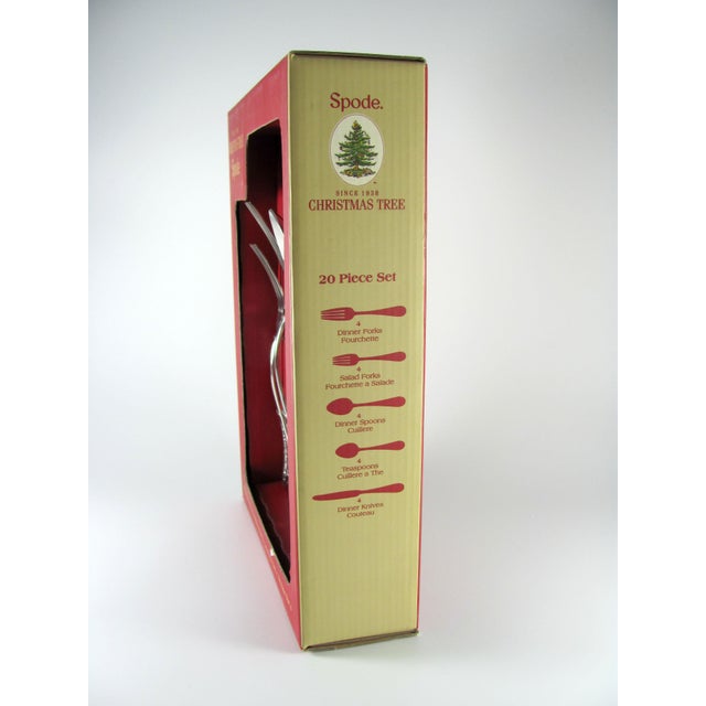 Metal New! Contemporary Spode "Big" Christmas Tree Premium 18/10 Stainless Steel Service for 8 Flatware - 40 Piece Set For Sale - Image 7 of 13