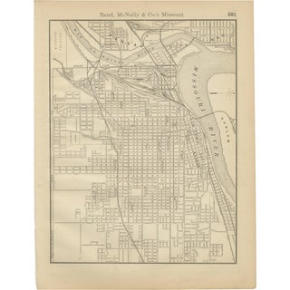 Antique Kansas City Map, 1888 For Sale