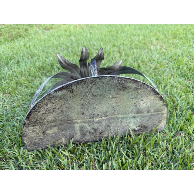 Metal Vintage Sculptural Verdigris Leaf Wall Shelf For Sale - Image 7 of 9