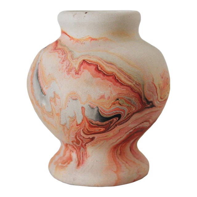 Vintage Nemadji Swirl Pottery Bud Vase For Sale
