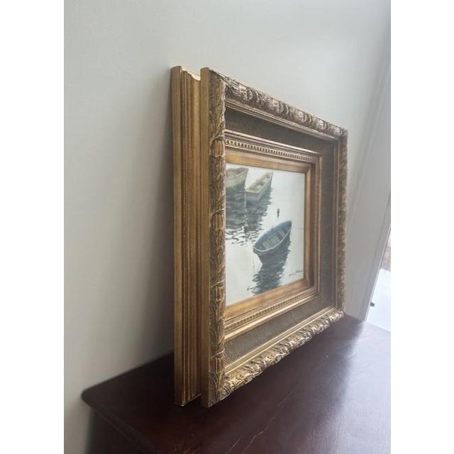 Nautical Vintage Oil on Canvas For Sale - Image 3 of 6