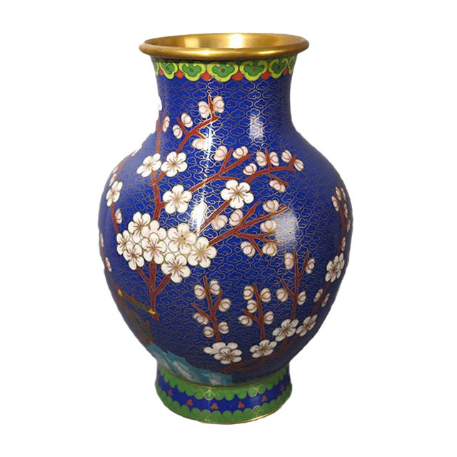 Enameled Cloisonne Vase, 1950s For Sale