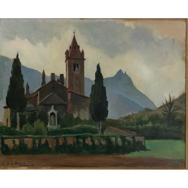 Benjamin II Vautier, Eglise de Saint Pietro, Avigliana, 1926, Oil on Canvas, Framed For Sale - Image 13 of 13