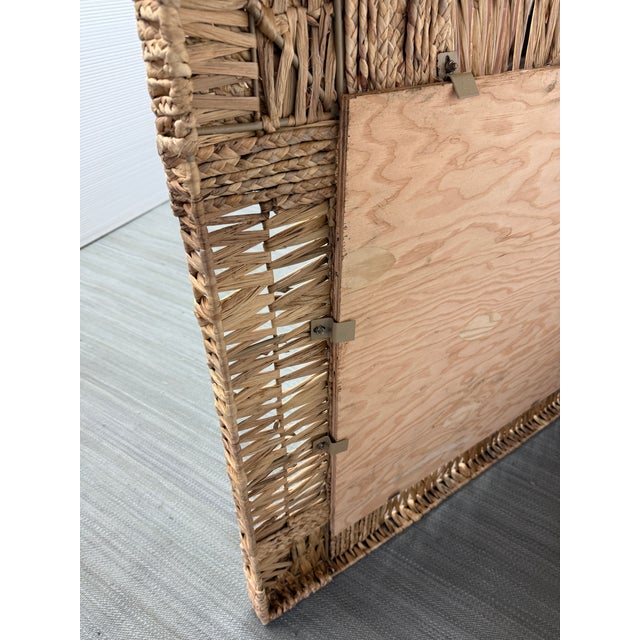 Pottery Barn Woven for Pottery Barn Cameron Jute Rectangular Wall Mirror For Sale - Image 4 of 12