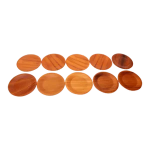 1960s Set of 10 Danish Modern Teak Dinner Plates by Langva