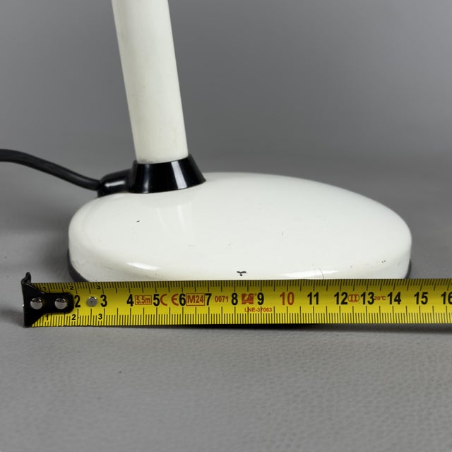 Adjustable White Metal Desk Lamp, 1970s For Sale - Image 10 of 12