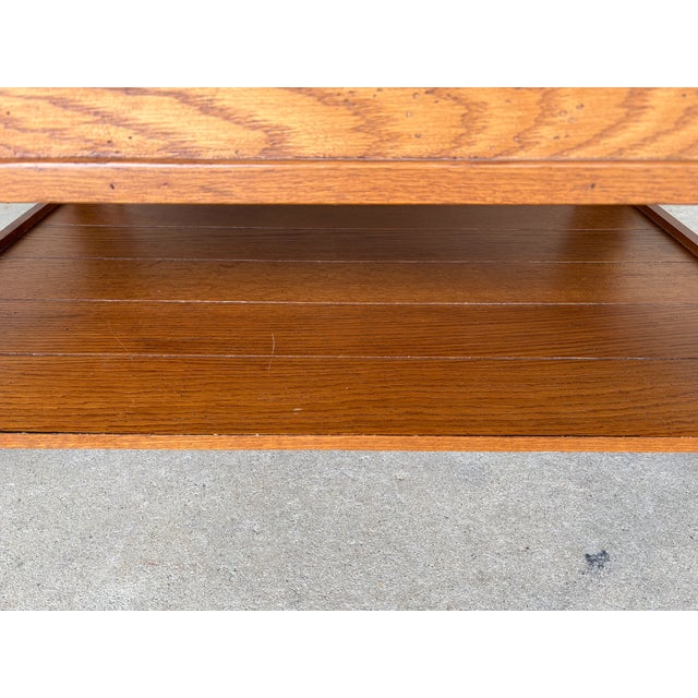 Brown Broyhill Attic Heirlooms Shaker Style Oak 50" Coffee Table For Sale - Image 8 of 11