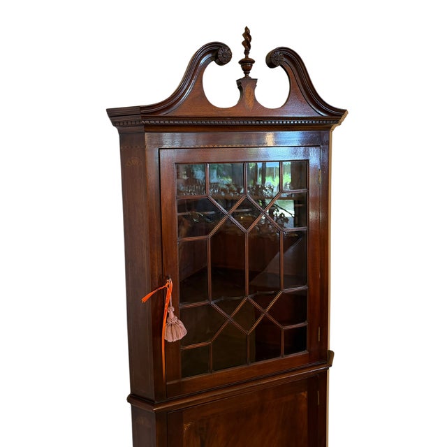 Pair of Antique Early 19c Chippendale Style Corner Cabinets For Sale - Image 4 of 6
