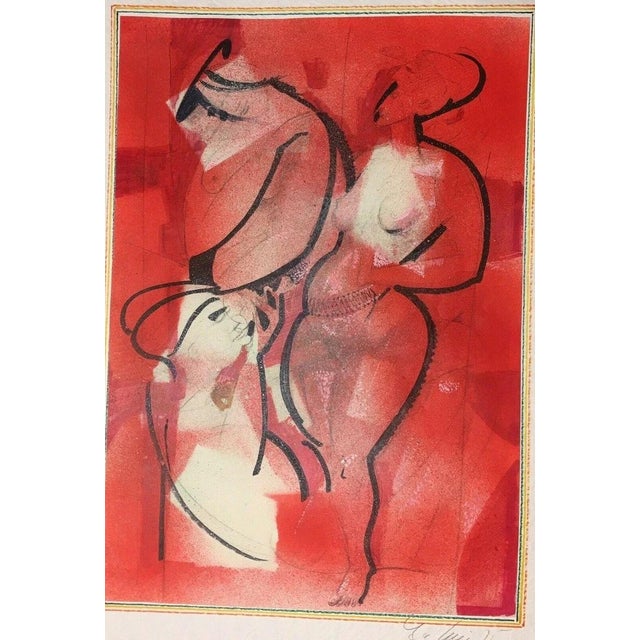 Nude, Three Women Lovemaking, Mixed Media For Sale - Image 13 of 13