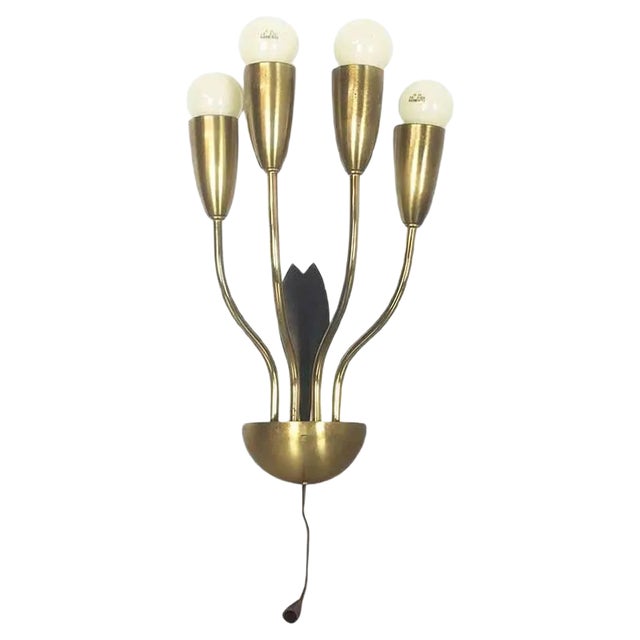 Italian Wall Light in Metal and Brass, 1960s For Sale