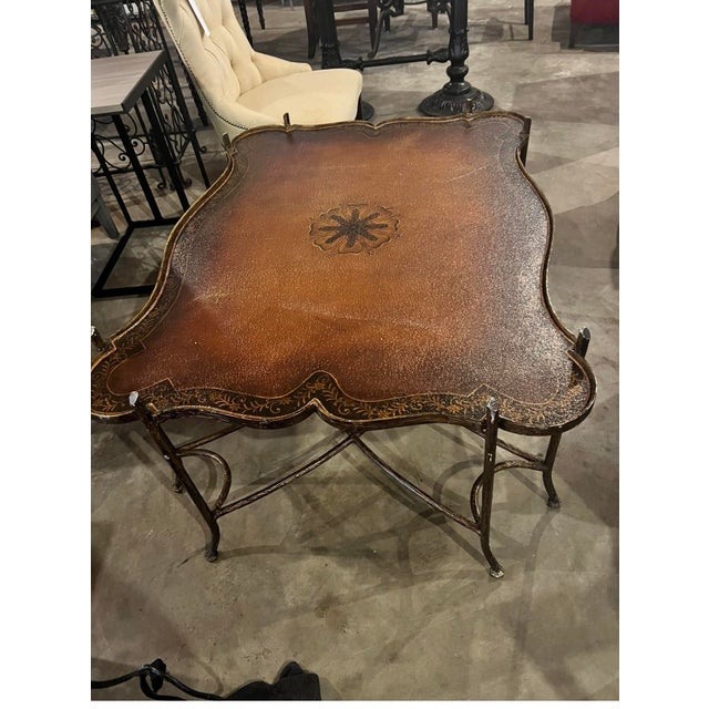 Hollywood Regency Vintage Coffee/Cocktail Table Maitland Smith Style For Sale - Image 3 of 4