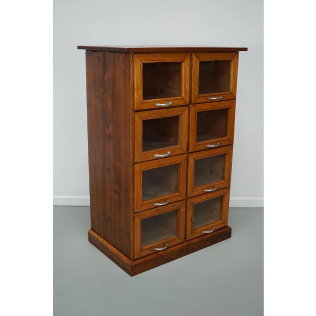 Brown Vintage Dutch Beech & Pine Haberdashery Shop Cabinet / Vitrine, 1950s For Sale - Image 8 of 12
