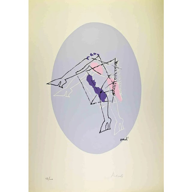 Marcello Venali, Grey Oval, Lithograph, 1960 For Sale