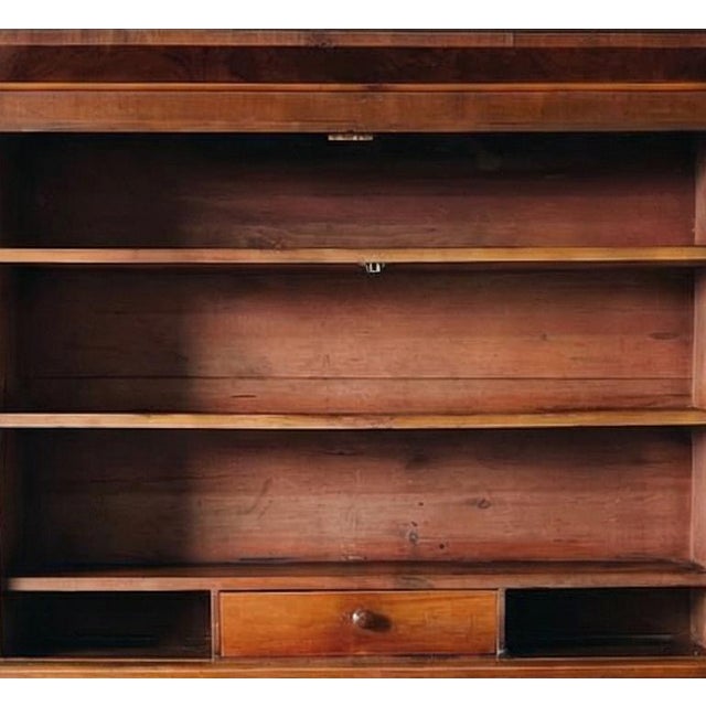 19th Century Antique American Federal Mahogany Secretary Desk Bookcase For Sale - Image 4 of 4