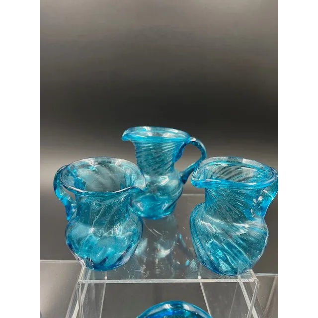 Vintage Mexican Blue Glass - 10 Pieces For Sale - Image 12 of 12