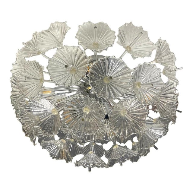 Murano Glass Handmade Flower Flushmount by Contemporanea Srl, Italy, 1990s For Sale - Image 12 of 12